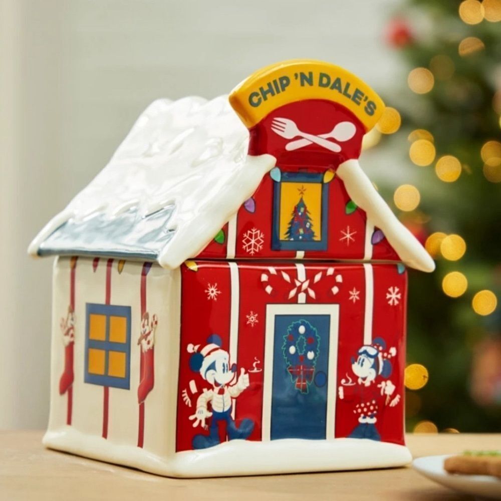 Disney Minnie and Mickey Mouse and Friends Ceramic Holiday Cookie Jar